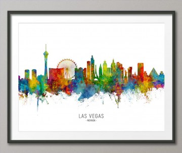 Landscapes Painting - Las Vegas Skyline Nevada Cityscape